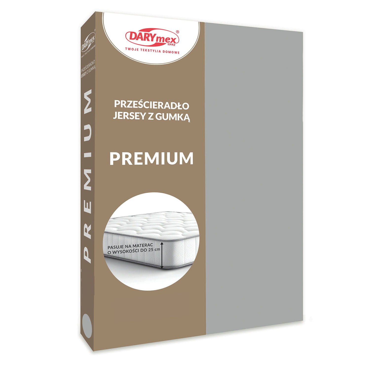 Prześcieradło jersey z gumką 024/110/PREMIUM SZARY