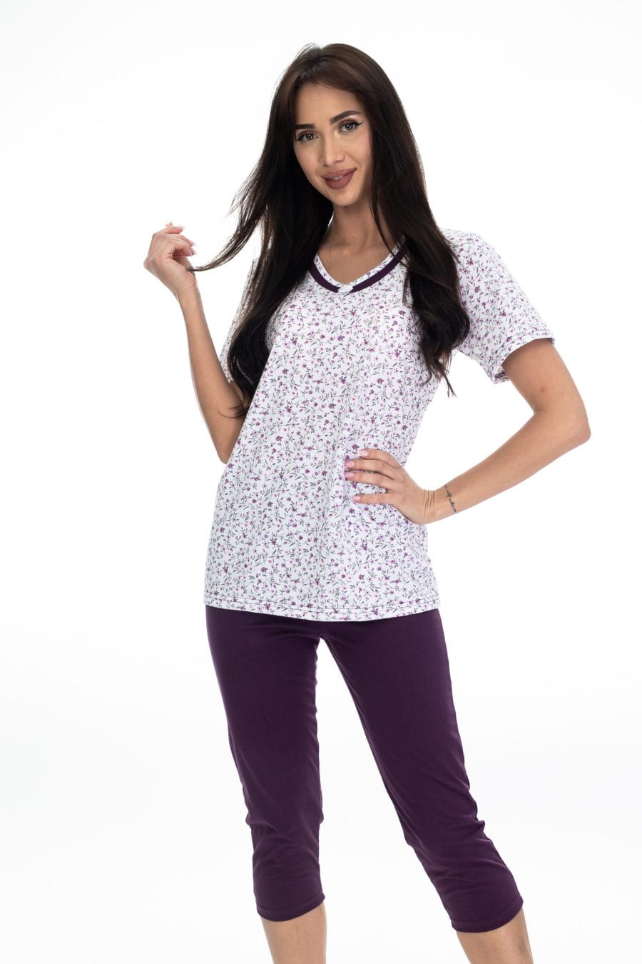 PIŻAMA DAMSKA B/P/751 FIOLET 4XL-7XL