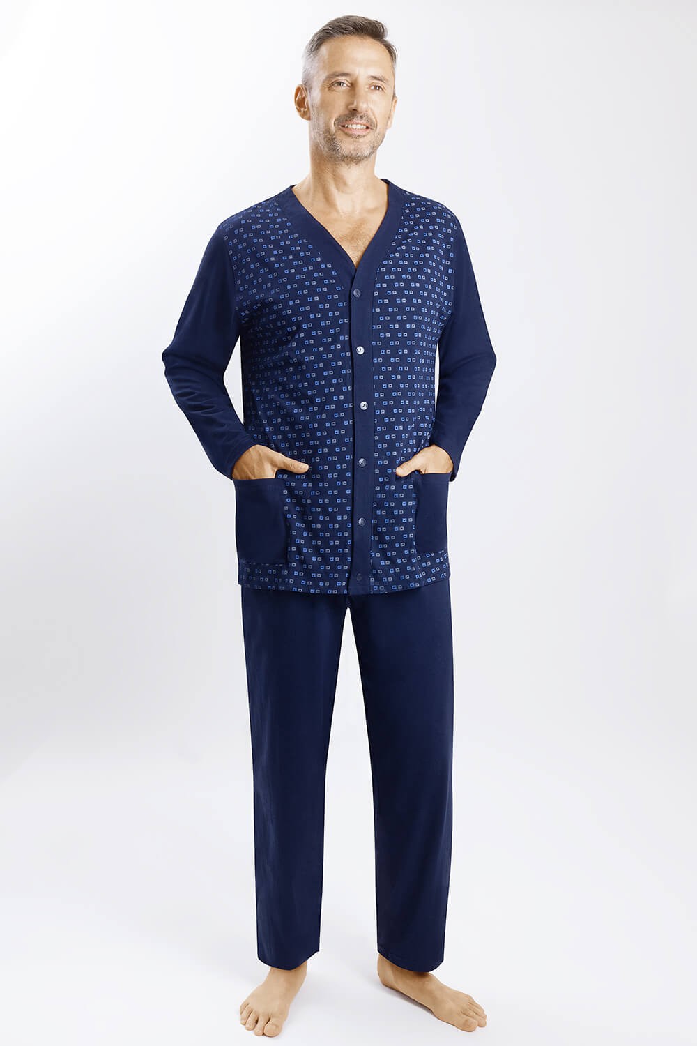 PIŻAMA MĘSKA ROZPINANA DR R.4XL-5XL mix kolor / mix wzór 5XL