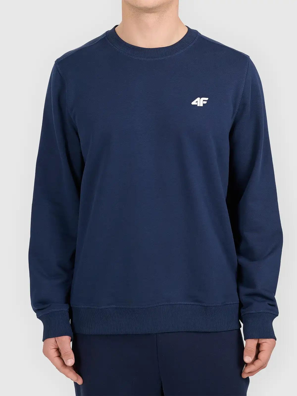 Bluza męska nierozpinana bez kaptura granatowa 4F : Kolor - Granatowy, Rozmiar odzieży - 2XL
