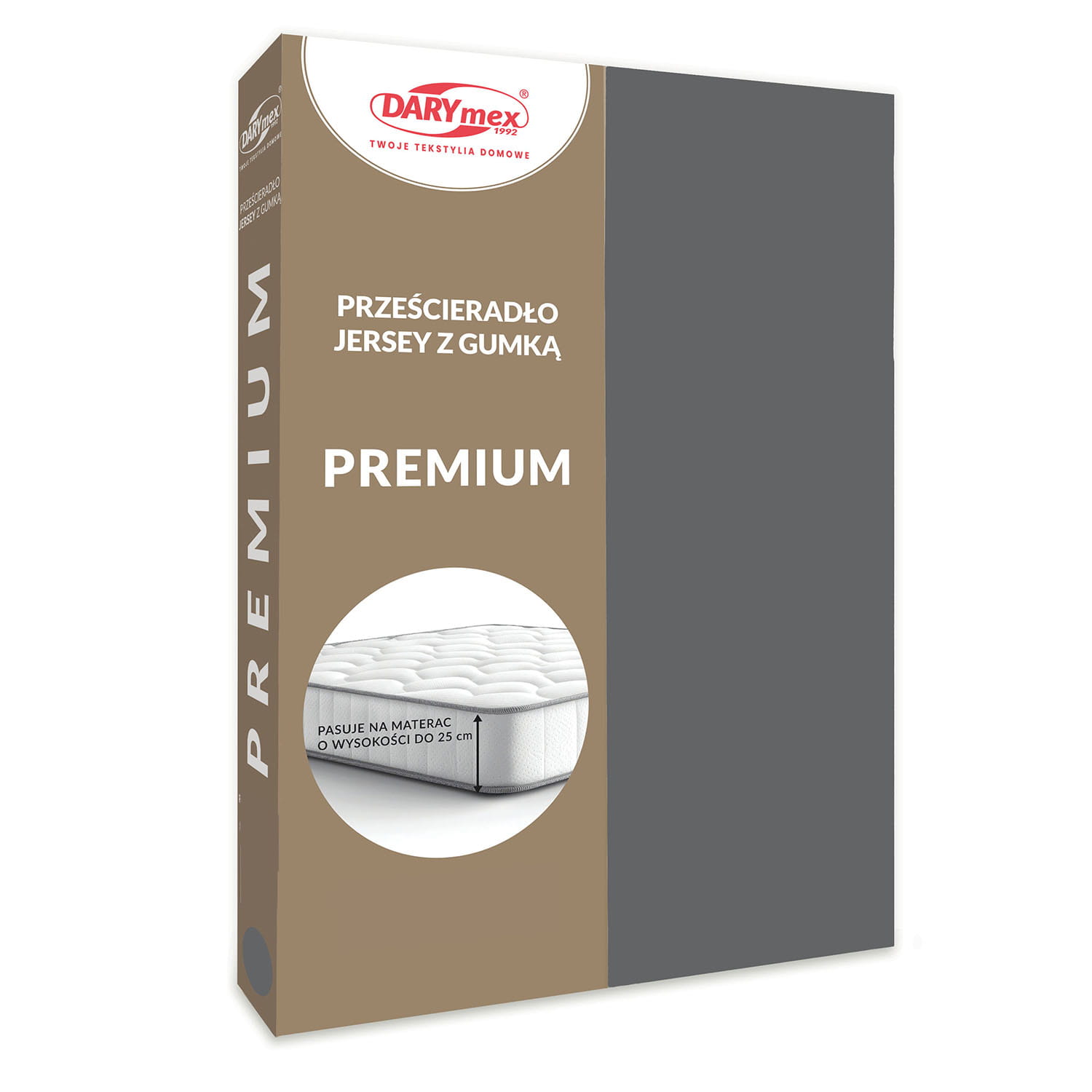 Prześcieradło jersey z gumką 037/110PREMIUM CIEMNO SZARY