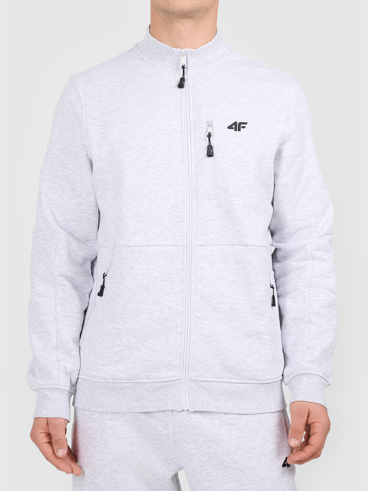 Bluza męska rozpinana szara 4F : Kolor - Szary, Rozmiar odzieży - 2XL