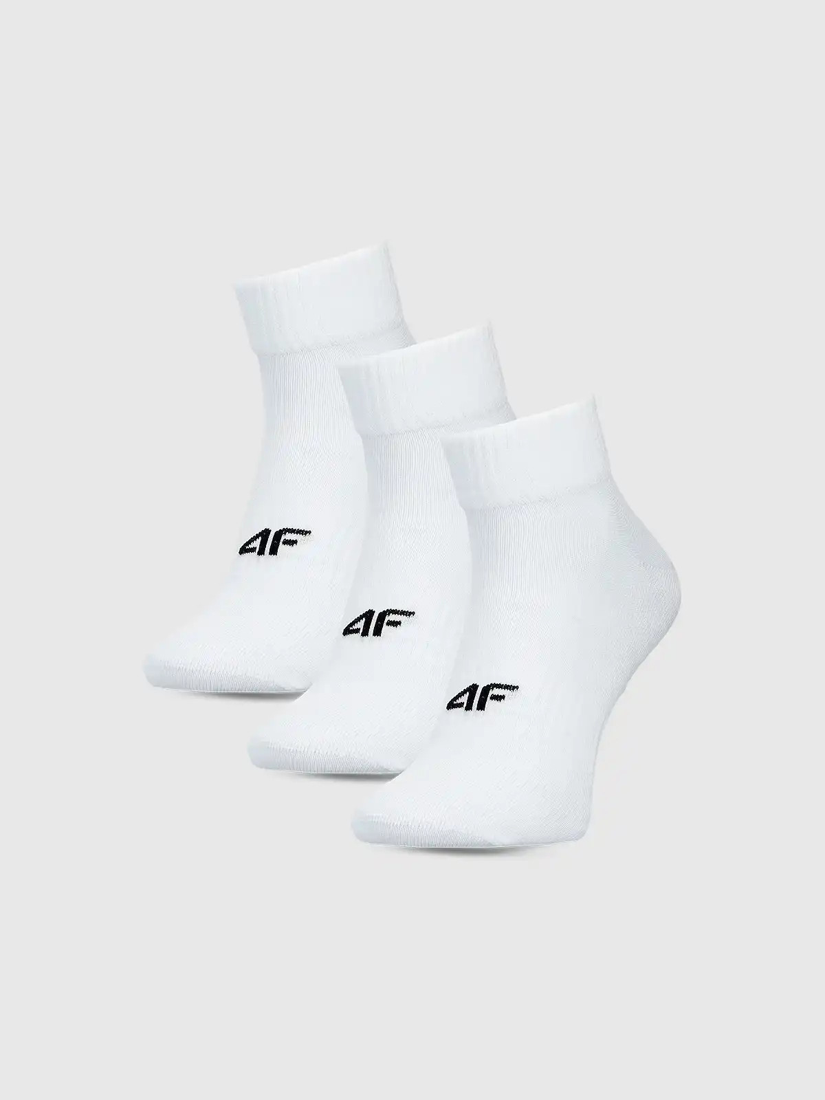 Skarpety za kostkę unisex białe 4F 3pak : Kolor - Biały, Rozmiar skarpetki - 39-42