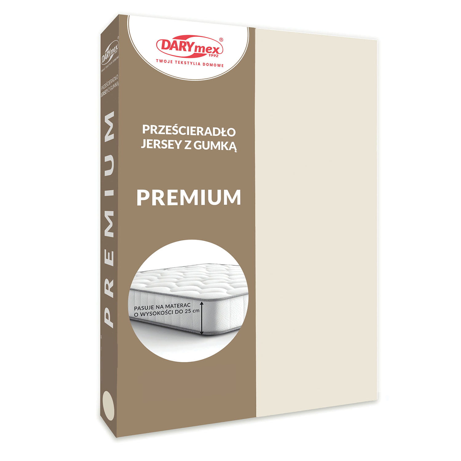 Prześcieradło jersey z gumką 022/110/ PREMIUM ECRU