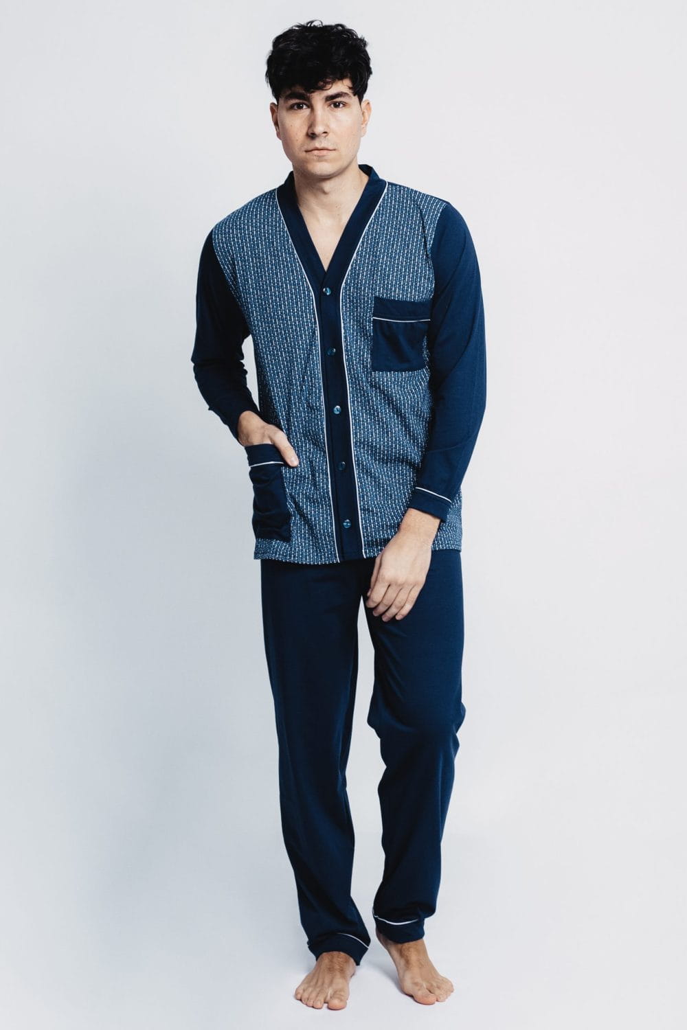 PIŻAMA MĘSKA ROZPINANA PLISA GRANAT (M- 8XL) 3XL182 -5XL188