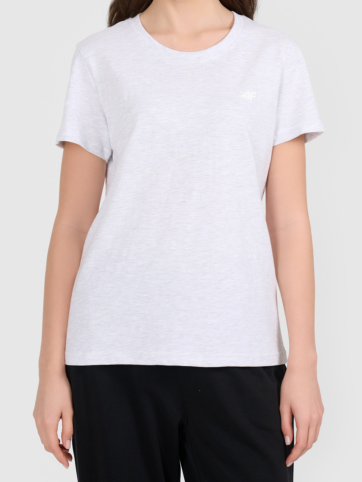Koszulka t-shirt bawełniany damski szary 4F : Kolor - Szary, Rozmiar odzieży - M